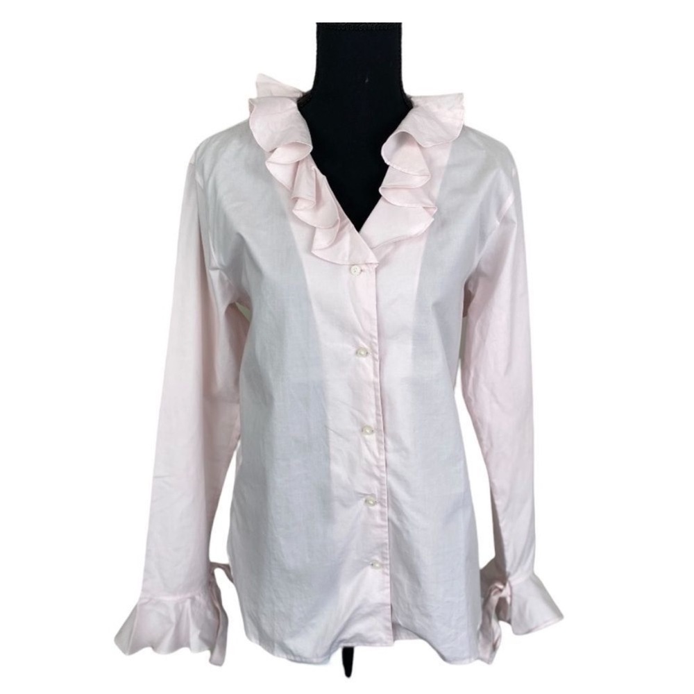 JW ANDERSON Uniqlo Soft Pink Ruffled Button down shirt